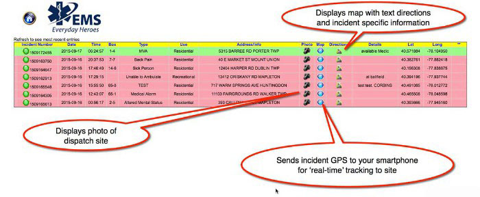9-1-1 Incident Dispatch List